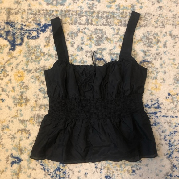 NWT J. Crew Smocked-waist tank in silk-cotton voile - Picture 3 of 9